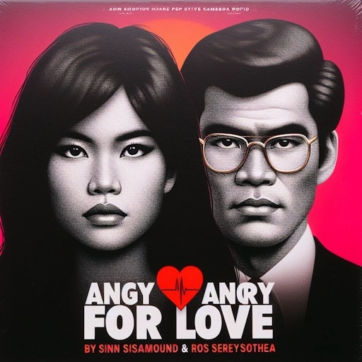 A round black logo with the title 'Angry for Love' in white letters and a red heart, surrounded by smiling portraits of artists